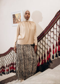 Snake Print Chiffon Skirt