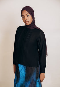Crinkle Texture Cotton Blouse