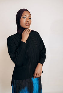 Crinkle Texture Cotton Blouse