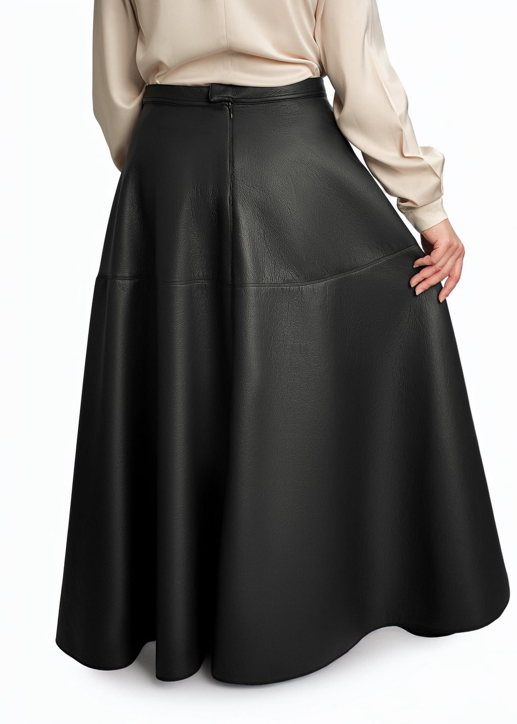 Black Leather Maxi Skirt