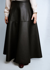Black Leather Maxi Skirt