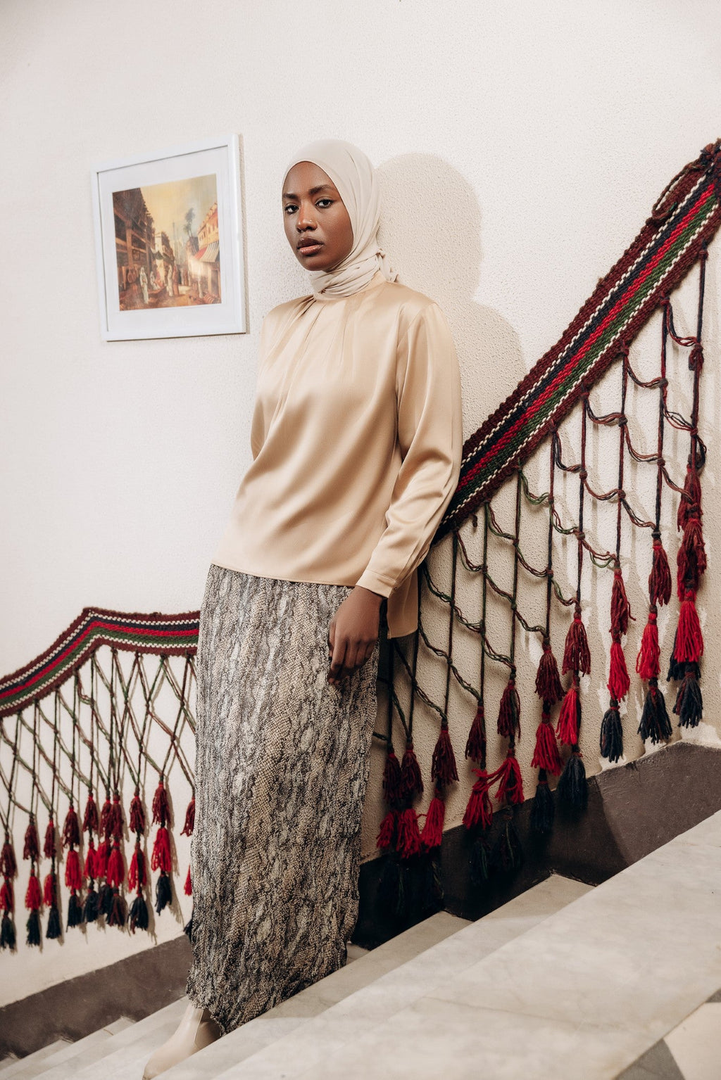 Snake Print Chiffon Skirt