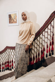 Snake Print Chiffon Skirt