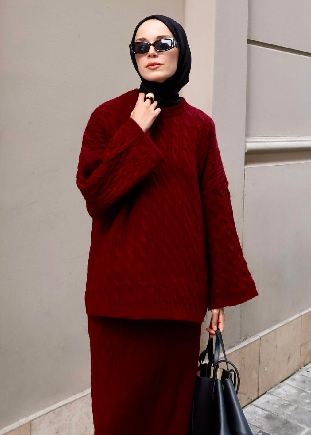 Knitted modest winter set