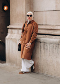 Modest Suede Shirt Dress