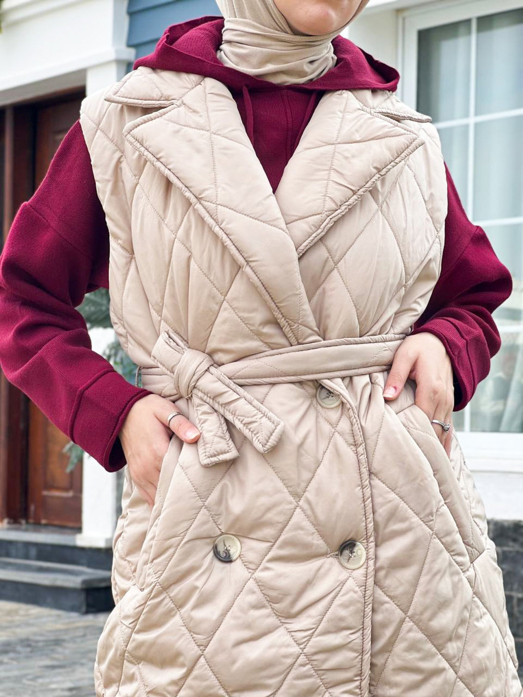 Nove long Quilted Gilet