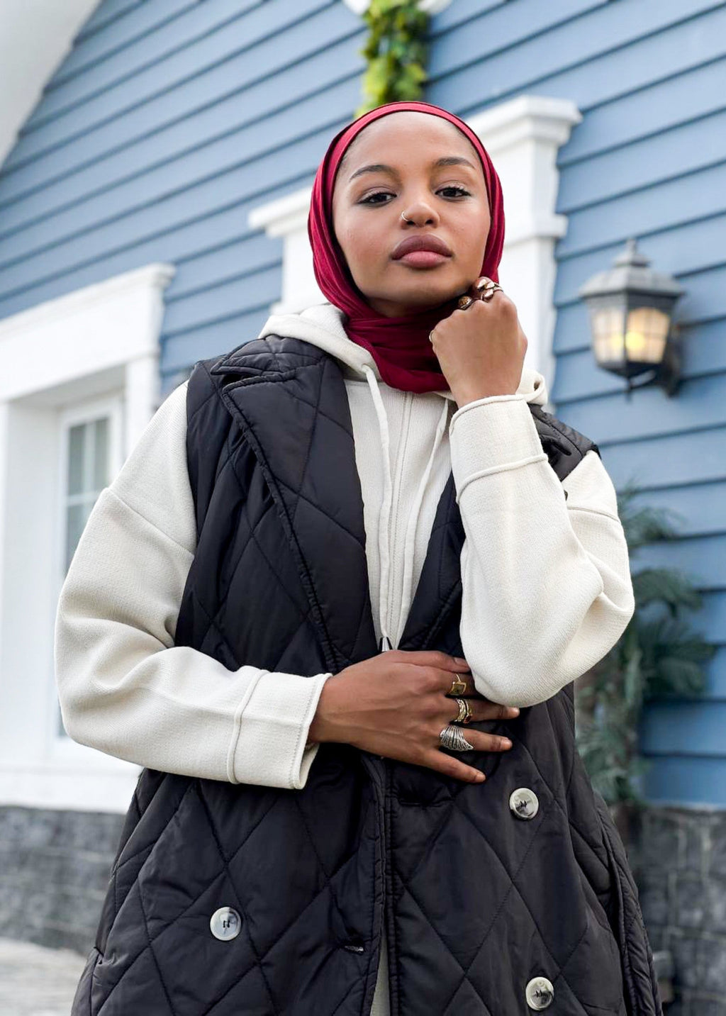 Nove long Quilted Gilet