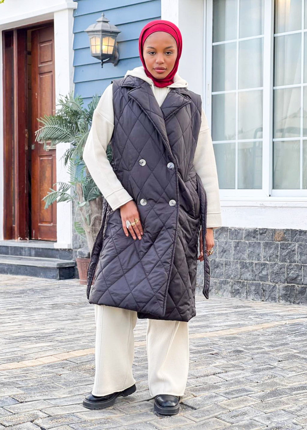 Nove long Quilted Gilet
