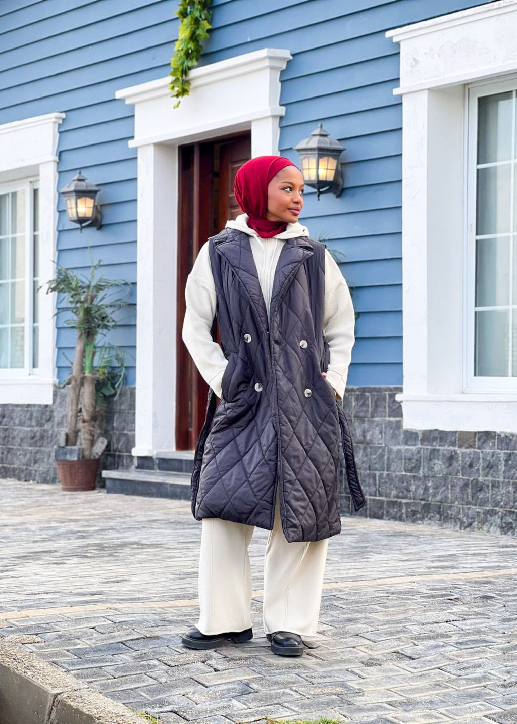 Nove long Quilted Gilet