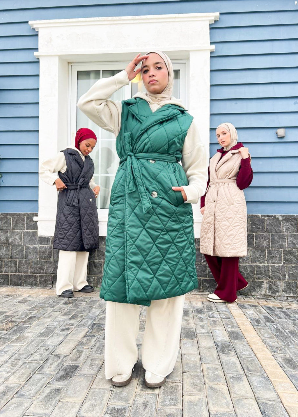 Nove long Quilted Gilet