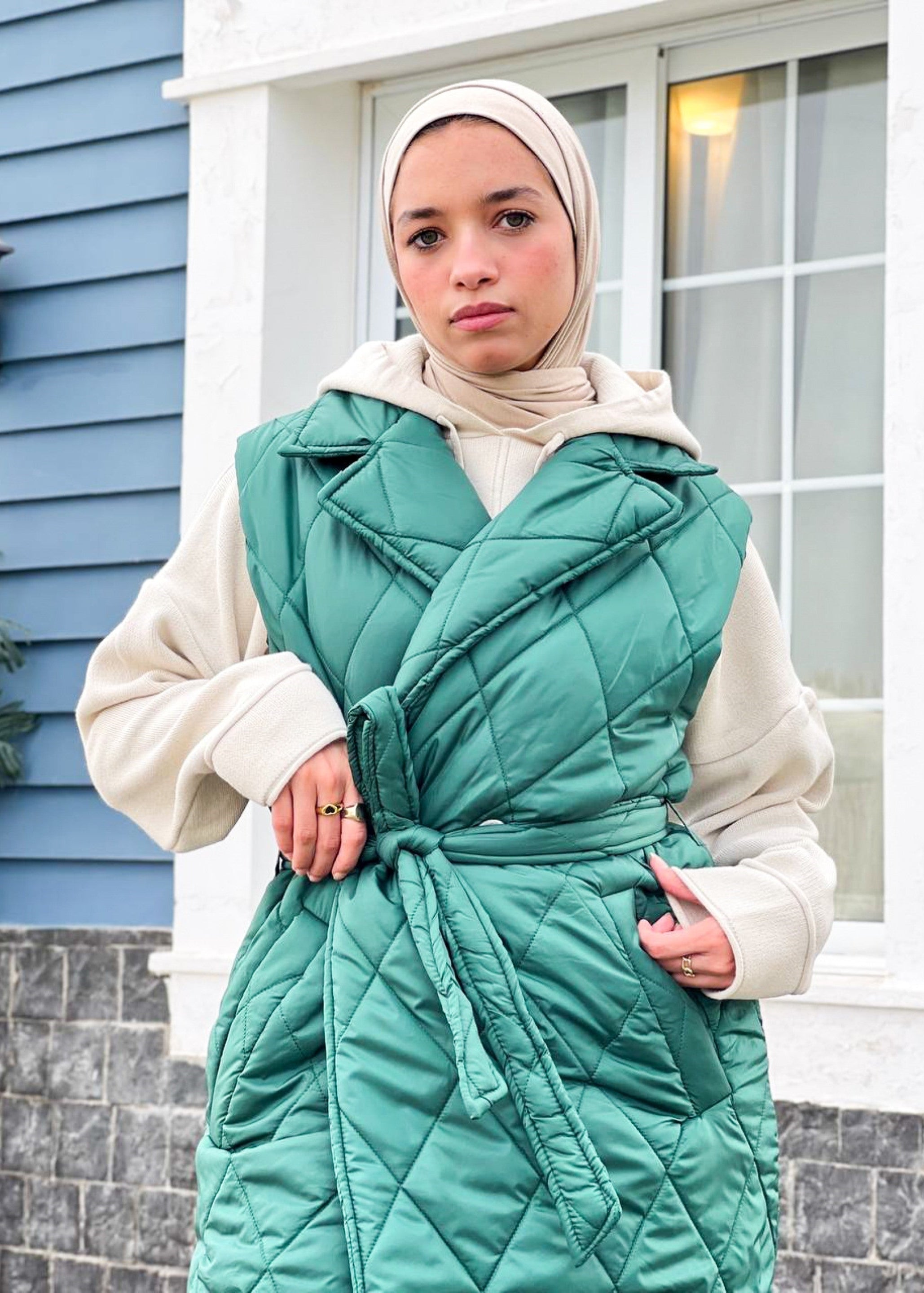 Nove long Quilted Gilet