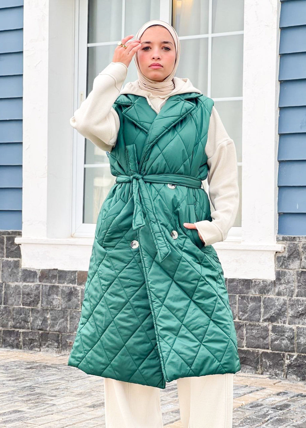 Nove long Quilted Gilet