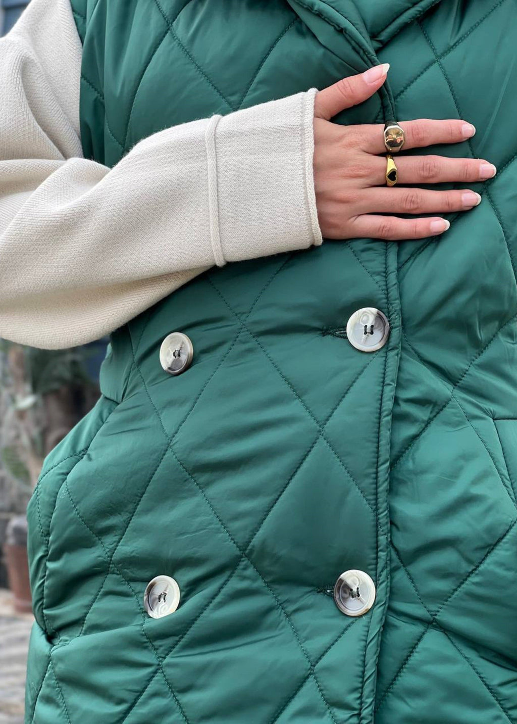 Nove long Quilted Gilet
