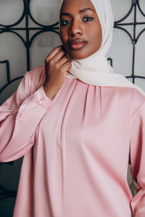Modest  Long Sleeve Satin Blouse