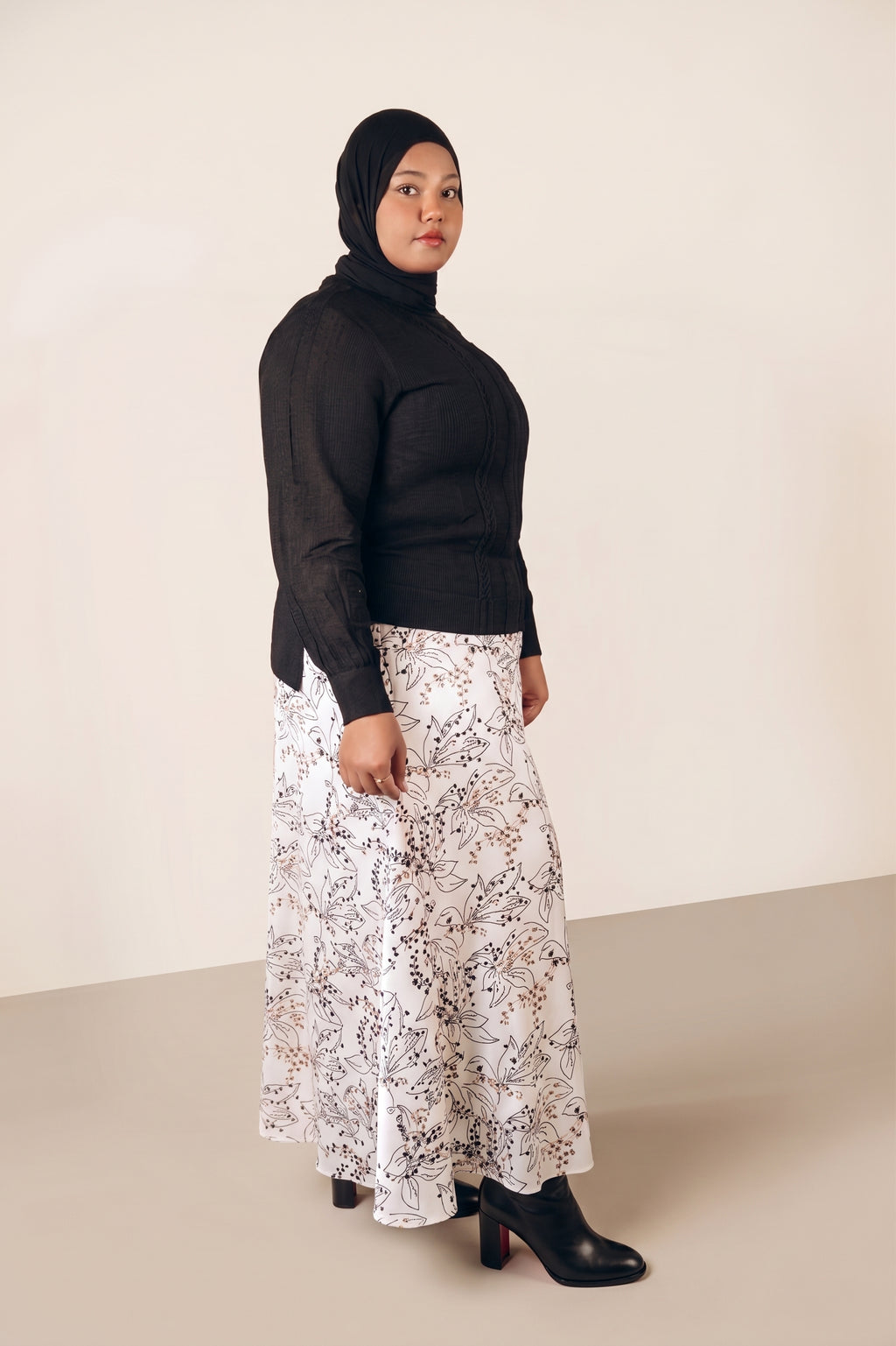 Satin Flared Maxi Skirt