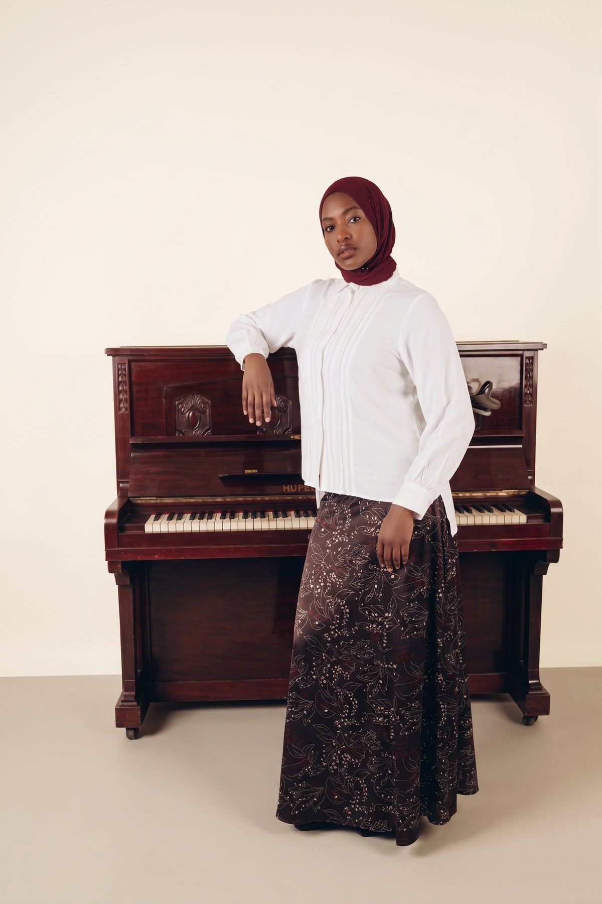 Satin Flared Maxi Skirt