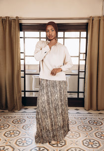 Snake Print Chiffon Skirt