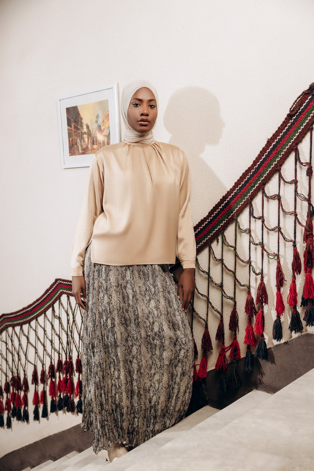 Snake Print Chiffon Skirt