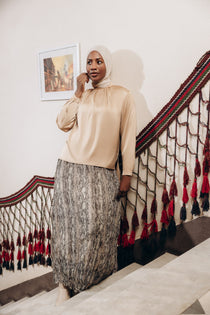 Snake Print Chiffon Skirt