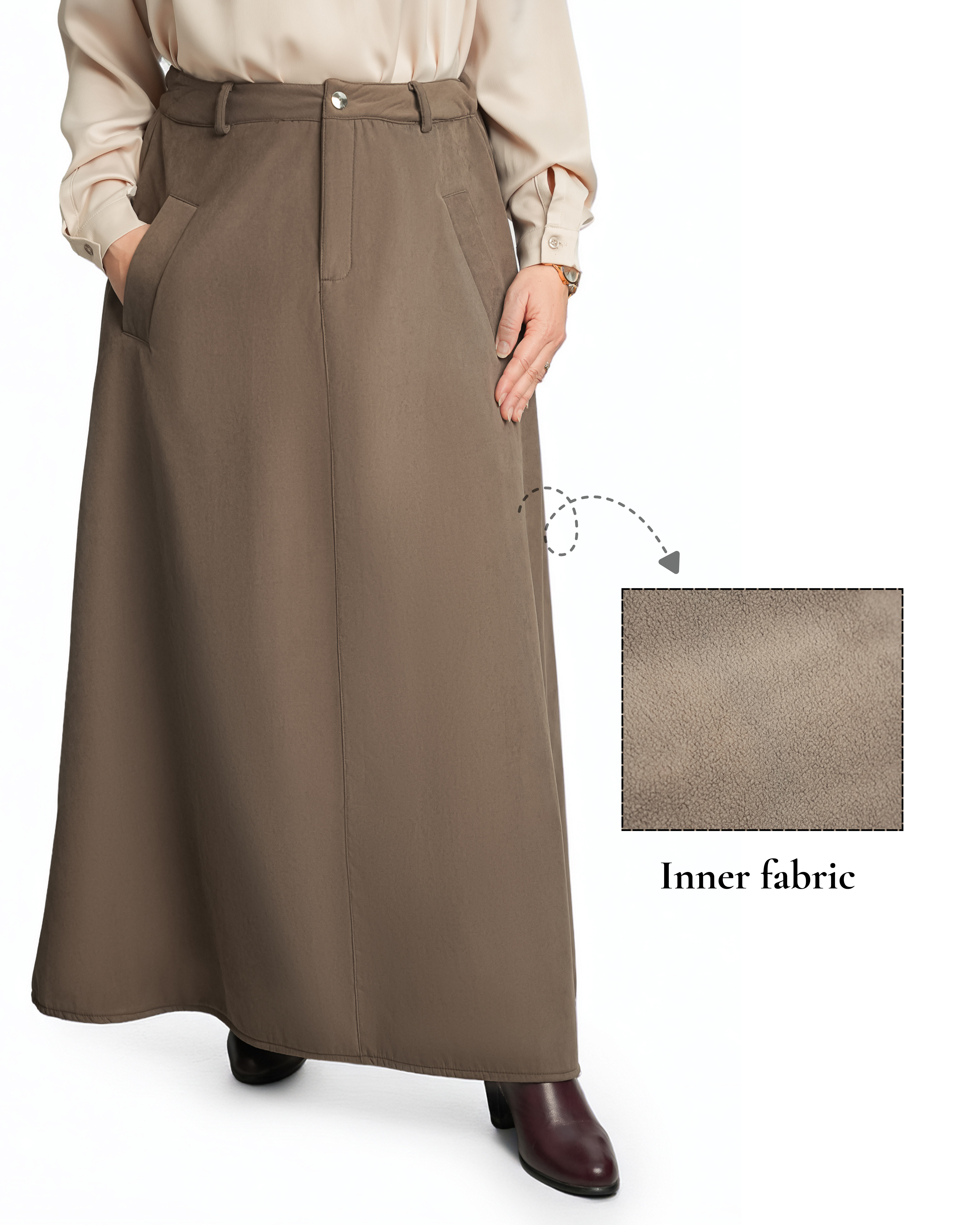Vintage Suede Belted Skirt