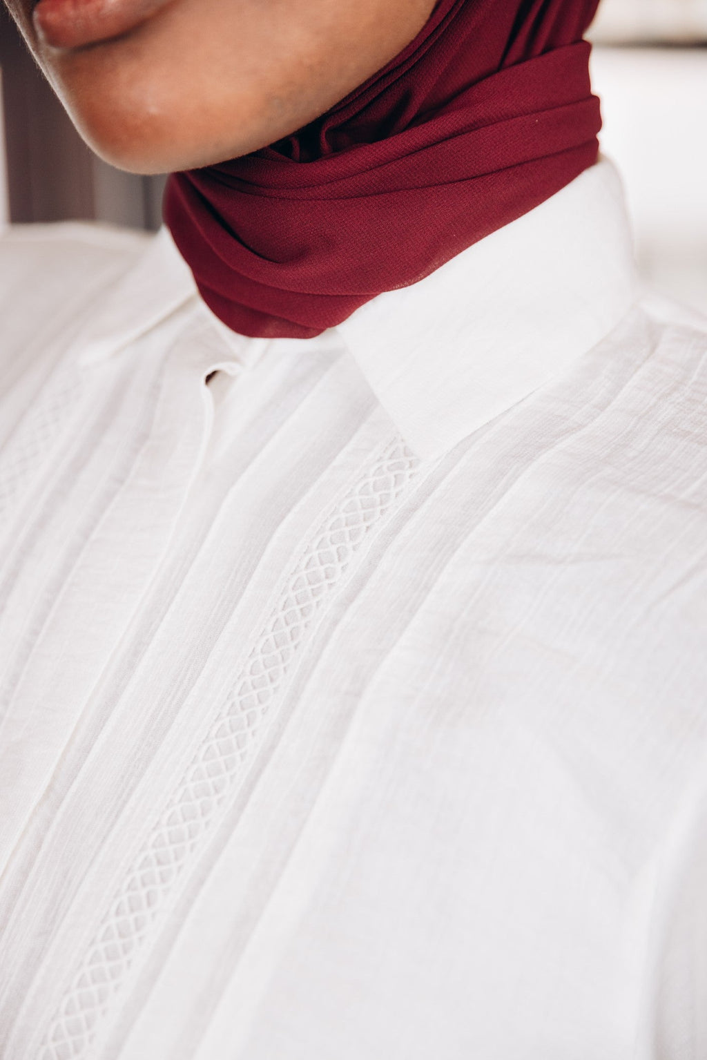 Crinkle Texture Cotton Blouse