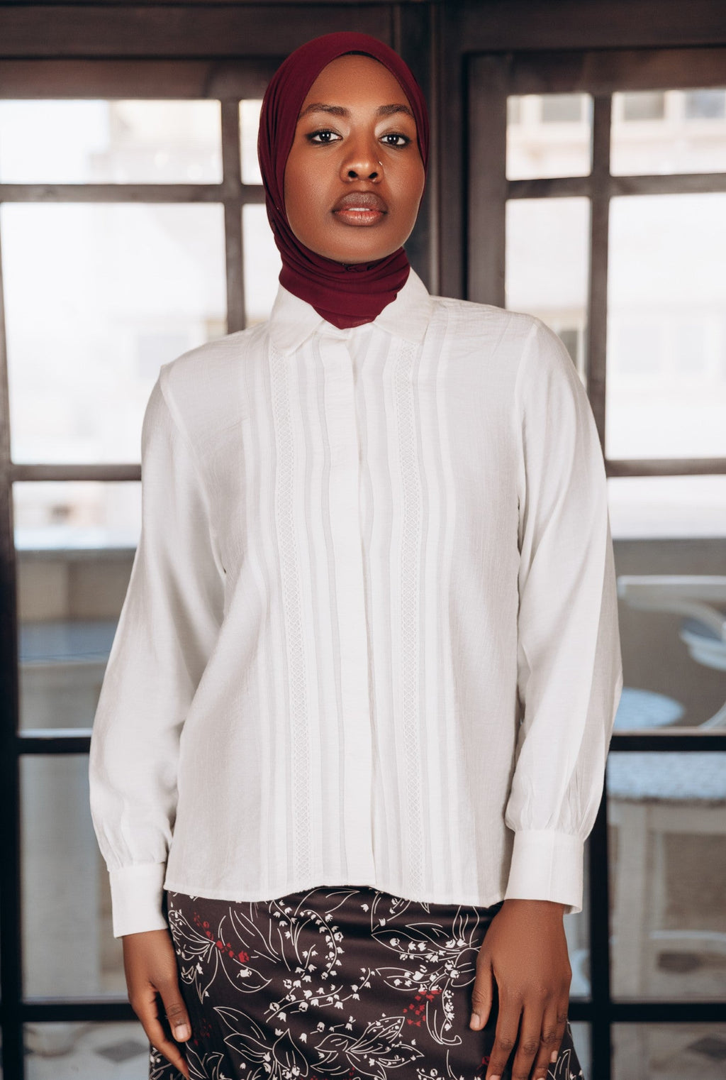 Crinkle Texture Cotton Blouse