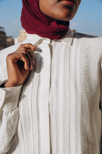 Crinkle Texture Cotton Blouse