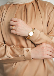 Modest  Long Sleeve Satin Blouse