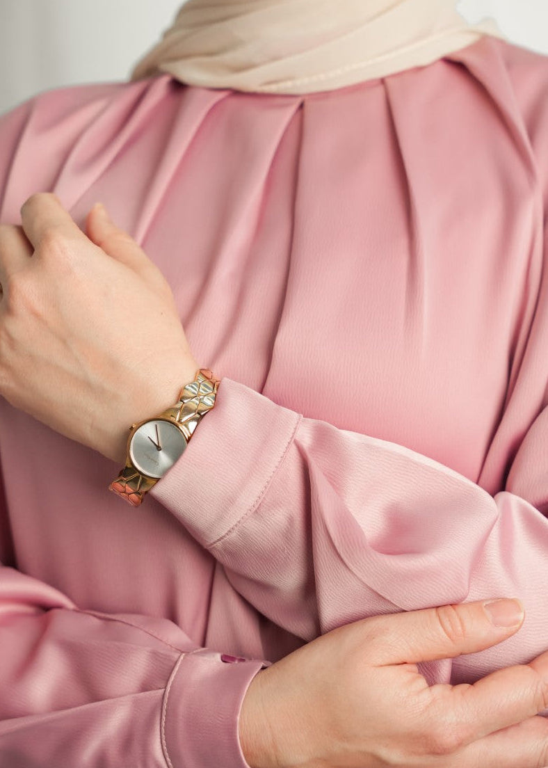 Modest  Long Sleeve Satin Blouse
