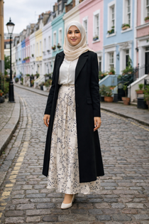 Satin Flared Maxi Skirt