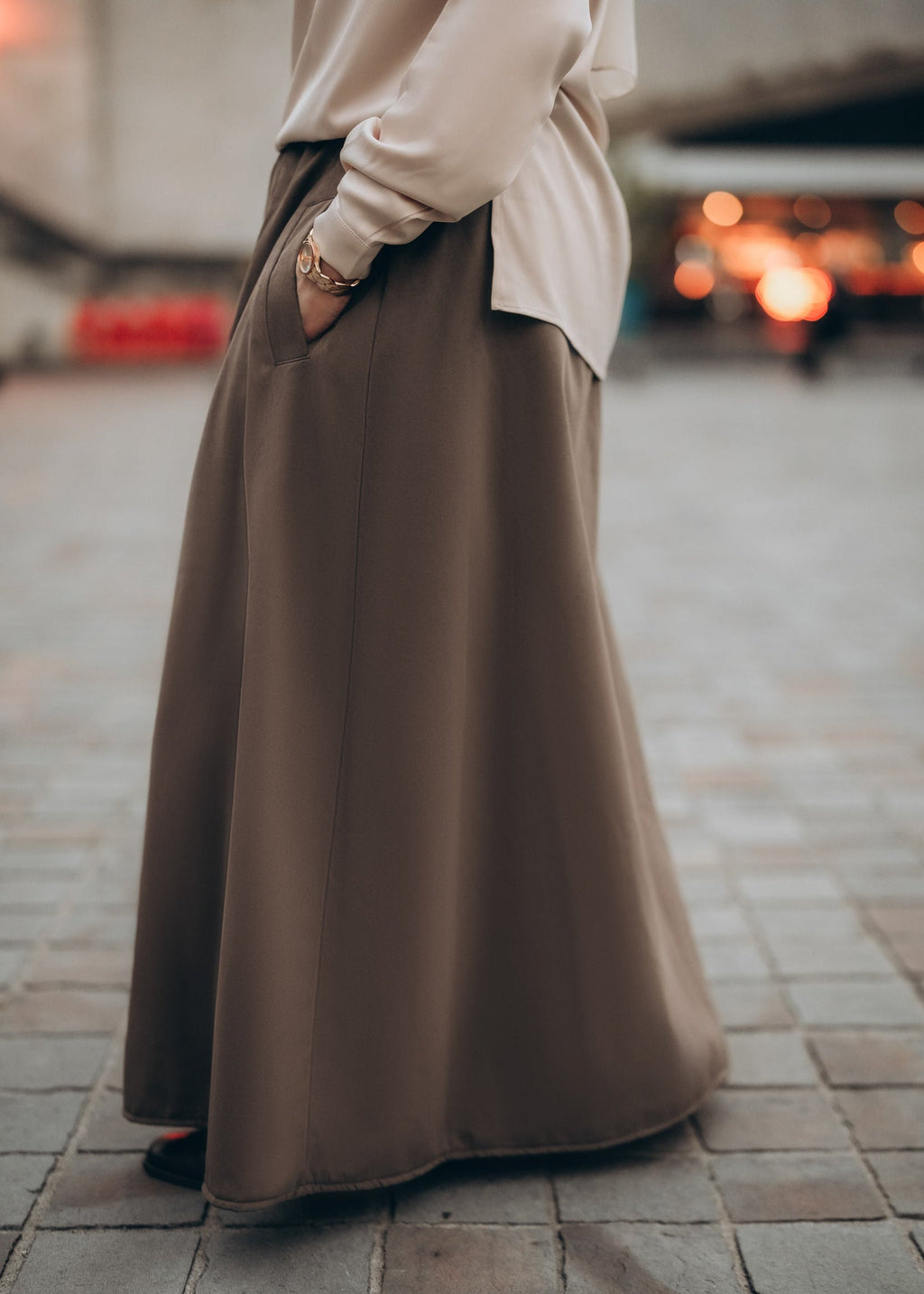Vintage Suede Belted Skirt