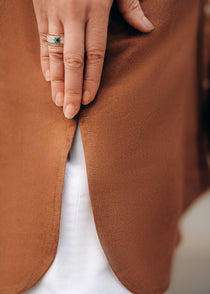Modest Suede Shirt Dress