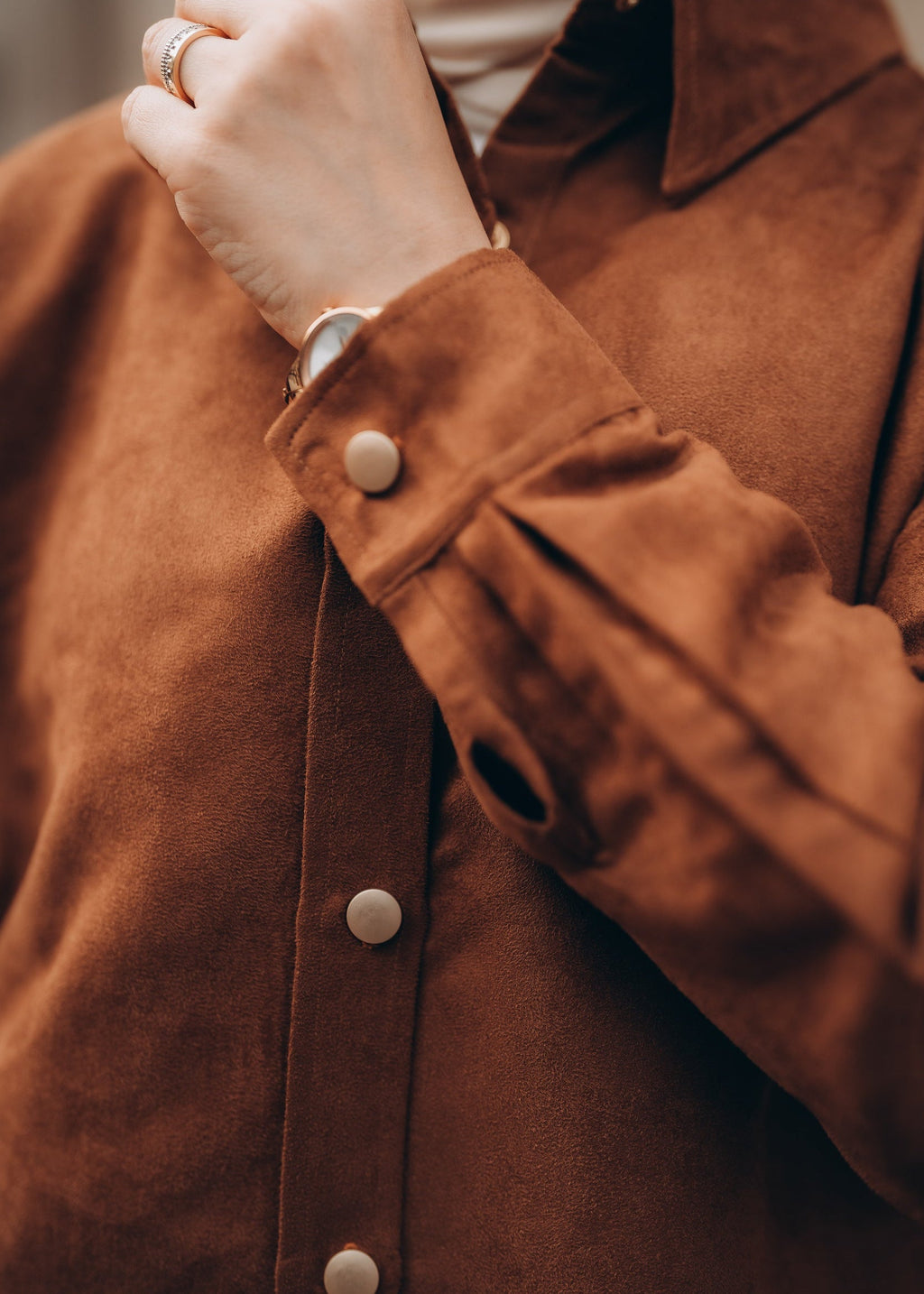 Modest Suede Shirt Dress