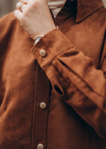Modest Suede Shirt Dress