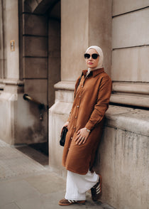 Modest Suede Shirt Dress