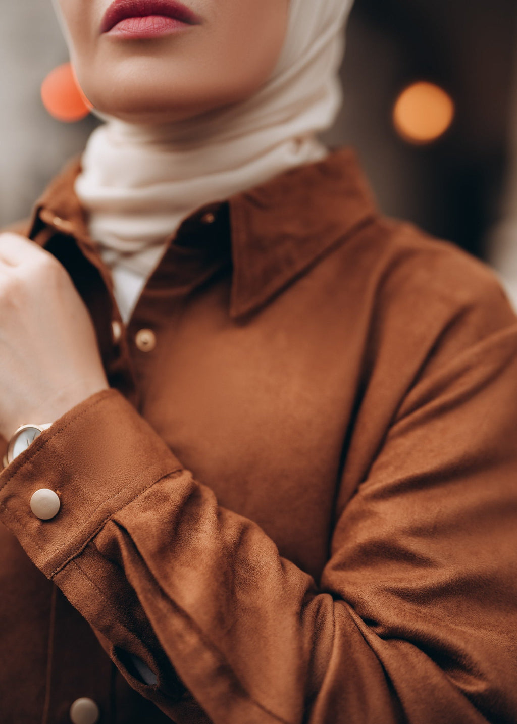 Modest Suede Shirt Dress