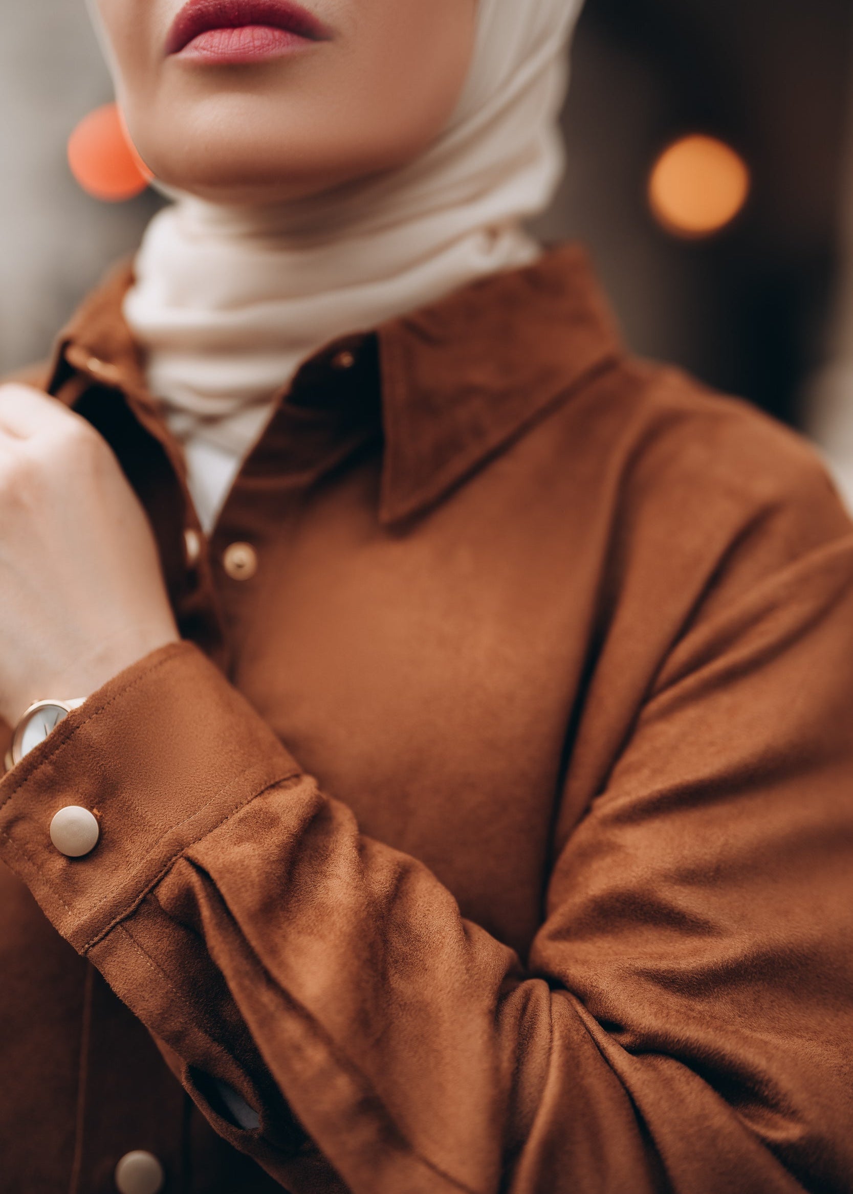 Modest Suede Shirt Dress