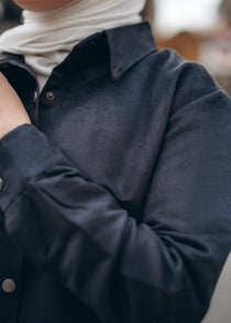 Modest Suede Shirt Dress