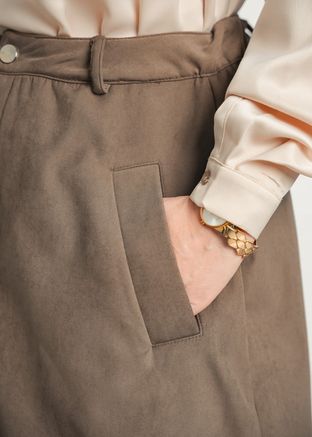 Vintage Suede Belted Skirt