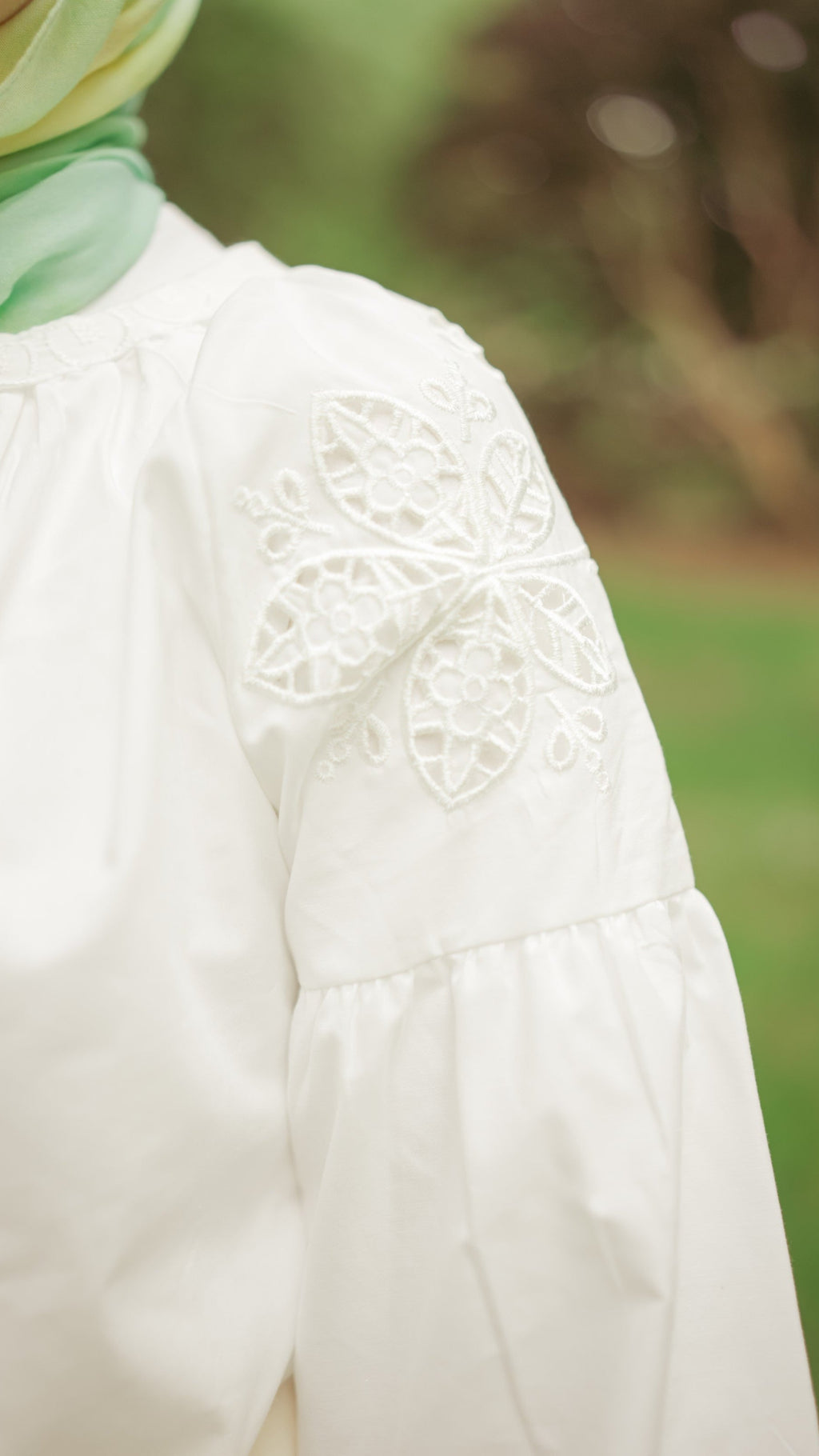 White Cotton Embroidered Boho Blouse